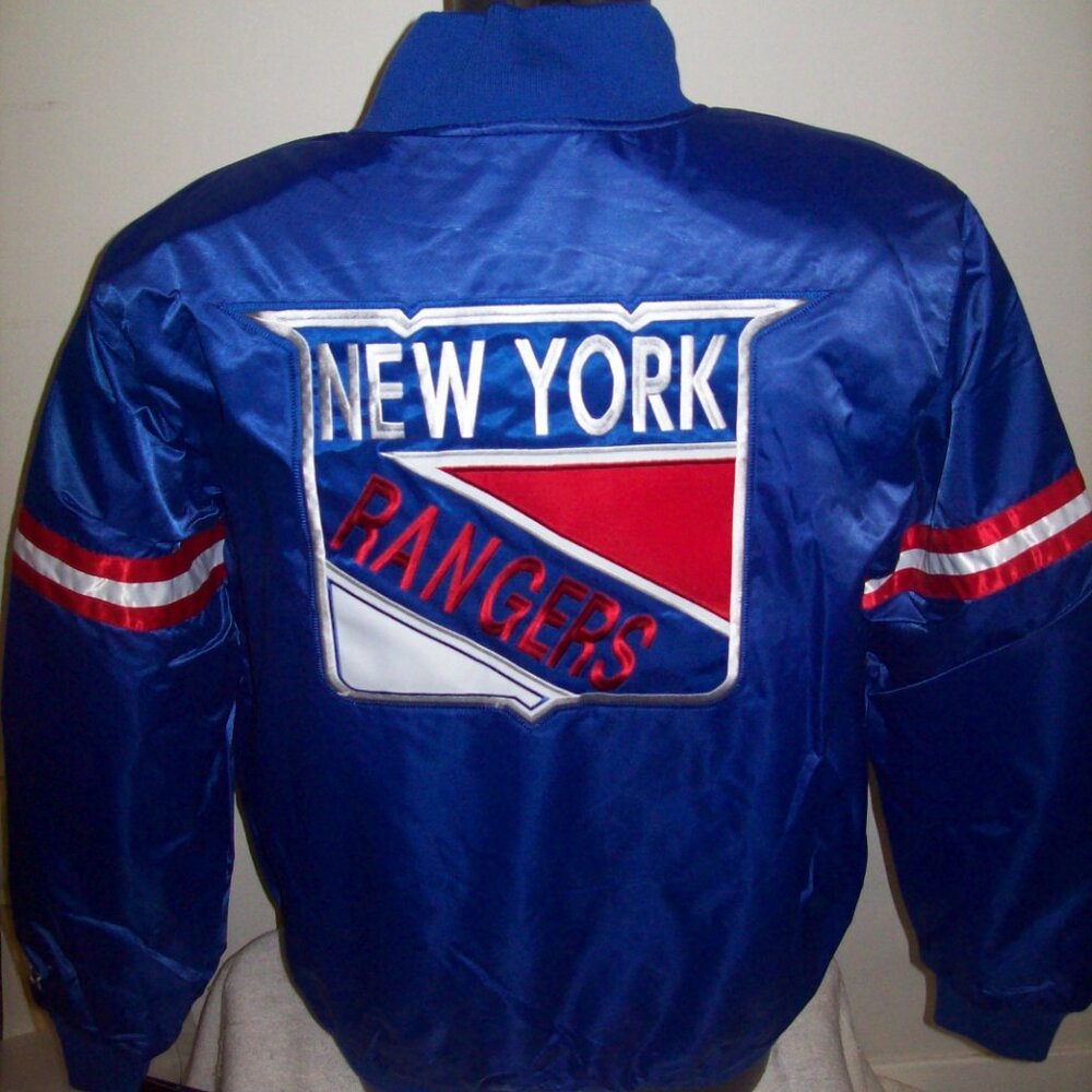 NEW YORK RANGERS STARTER RANGERS LOGO Snap Down Jacket LARGE